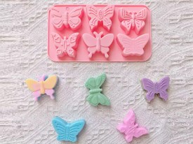 Molde silicona 6 mariposas labradas